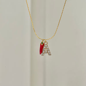 Studded Letter X Chilli Necklace