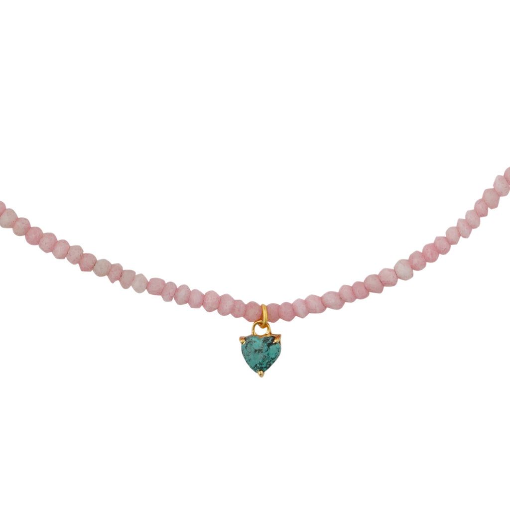 Stone Heart [ Pink Opals / Turquoise ]