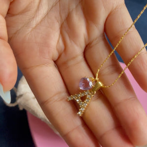 Sparkle Letter X Amethyst Heart