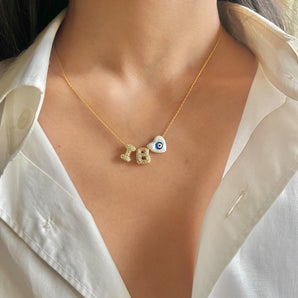 Your Initials [Evil Eye Necklace]