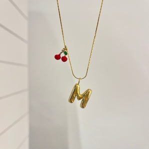 Balloon Letter X Cherry Necklace