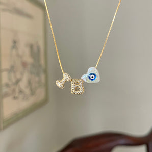 Your Initials [Evil Eye Necklace]