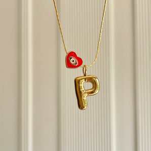 Balloon Letter X Red Evil Eye Necklace