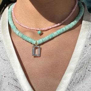 Stone Heart [Pink Opals/Turquoise]