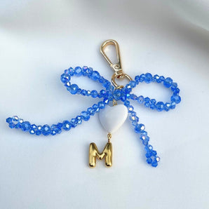 Periwinkle Blue Bow Letter [bag charm]