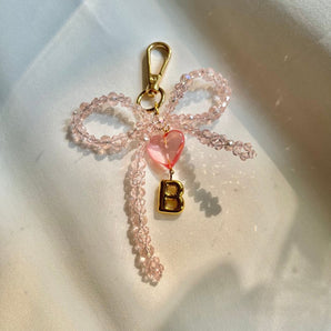 Pink Bow Letter [bag charm]