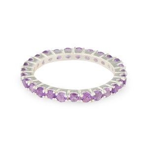 STACK BAND - Amethyst Silver