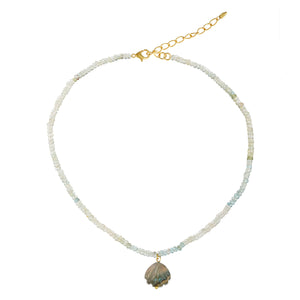 OYSTER Necklace [ Labradorite / Aquamarine ]