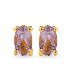 Amethyst Oval { gold plated }