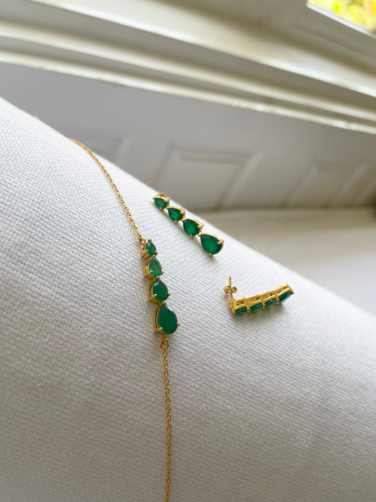 Drops of Jupiter Necklace { Green Onyx }