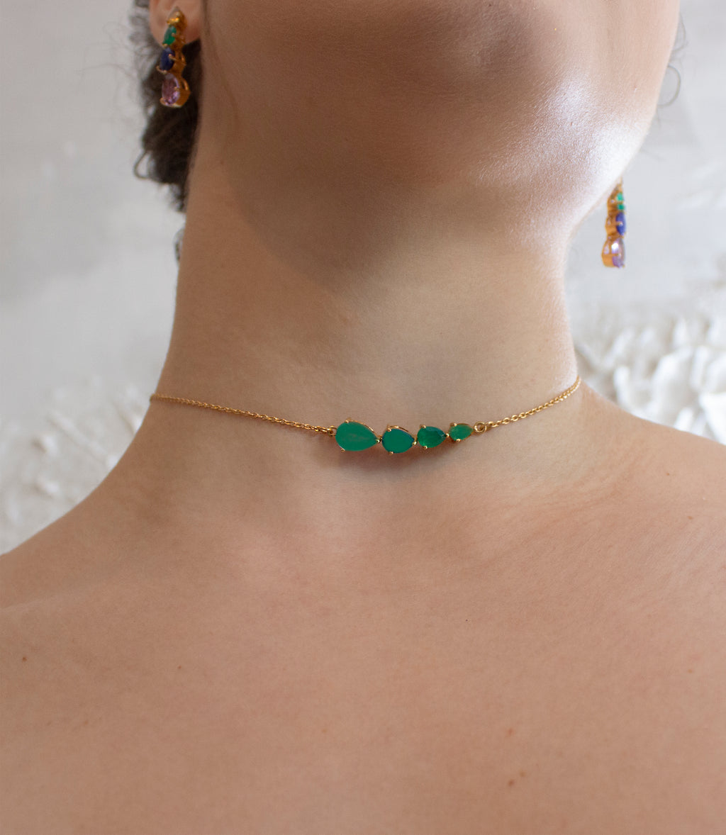 Drops of Jupiter Necklace { Green Onyx }