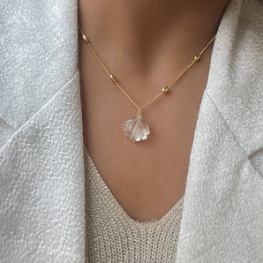 OYSTER Necklace [ clear quartz ]
